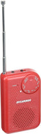 Portable AM/FM Pocket Radio with Built-In Speaker, Red