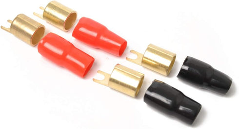 2 Pairs Connectors Adapters Crimp Barrier Spades Copper Gold Plated 0 Gauge Spade Terminal