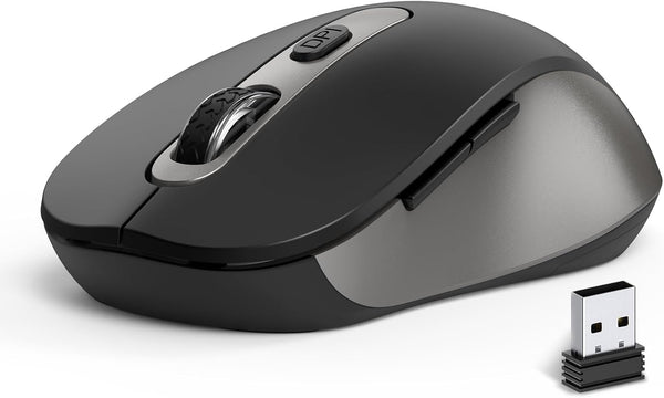 Wireless Mouse for Laptop, PC, Chromebook, Mac, Silent Wireless Mouse with USB Nano Receiver, Side Button, 2400 DPI,