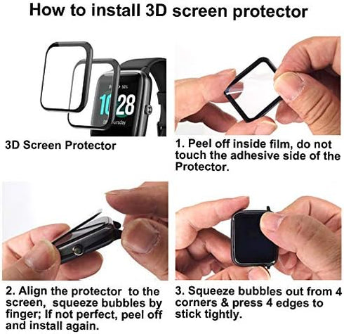3D Screen Protector 3-PACK for Popglory Kimeag ZOSKVEE P95 2.01” and SKG V7 1.95" Smart Watch