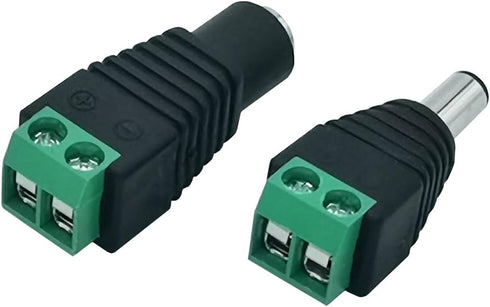 12V DC Power Connector 5.5mm x 2.1mm 24V Power Jack Plug Barrel Adapter for CCTV Security Camera Led Strip Light (2 x Male + 2 x Female)