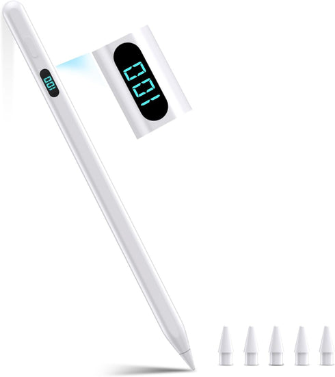Haroo iPad(5 ProM4&M5/12.9/11,Air M4/M3/M2/3/4/5,iPad6-11,Mini5/6/7White Stylus Pencil for Extra Tips) with Magnetic