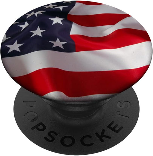 PopSockets PopGrip USA American Flag Design 4th Of July Gift On Black: Swappable Grip for Phones & Tablets