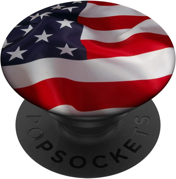 PopSockets PopGrip USA American Flag Design 4th Of July Gift On Black: Swappable Grip for Phones & Tablets