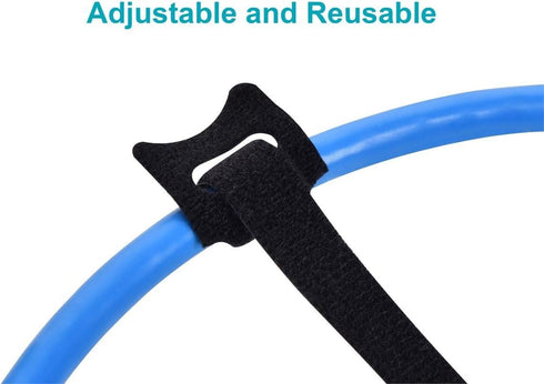 Monoprice Hook & Loop Fastening Cable Ties, 6 inch, 100 pcs/Pack - Black