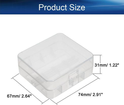 Heyiarbeit Battery Storage Case Holder Box - Clear Color for 2 26650 Batteries (2 Pack)