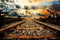 Eainb 10x8FT Old Train Track Backdrop Vintage Railway Station Photography Background for Photoshoot