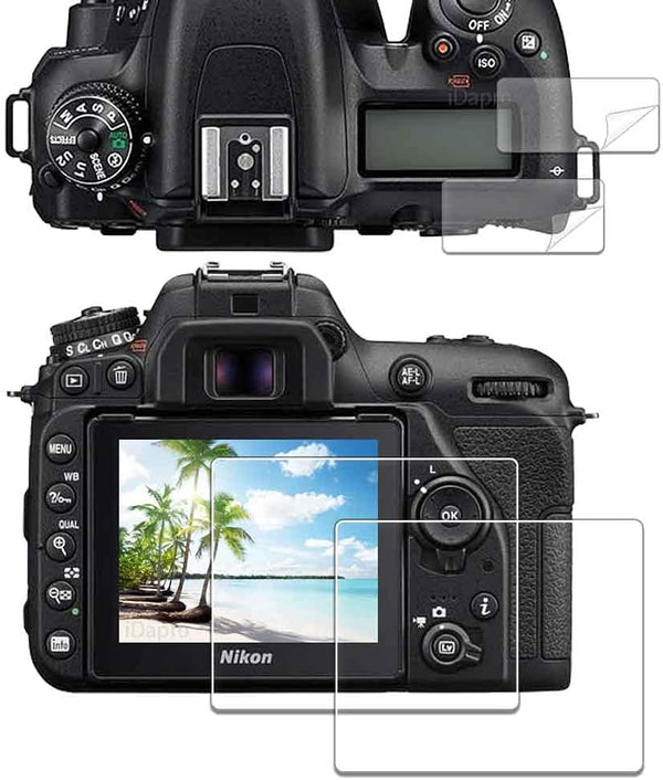 Glass Screen Protector for Nikon D7500 + PET Top Screen Protector, 2+2 Pack, Tempered Glass