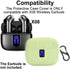 Earbuds Case Compatible with TAGRY X08 Wireless Headphone, iluminous Silicon Protective Cover with “S” Shaped Dual Carabiner, with Window for LED Display (Fluorescent Night Yellow)