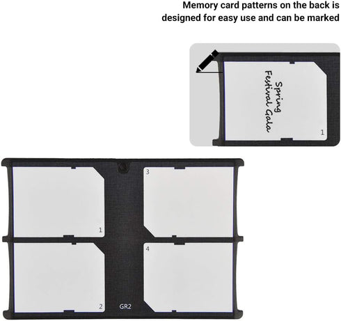 4 Slots Ultra-Thin SD Card Holder Case, Lightweight Portable Organizer for SD, SDHC, SDXC Memory Cards