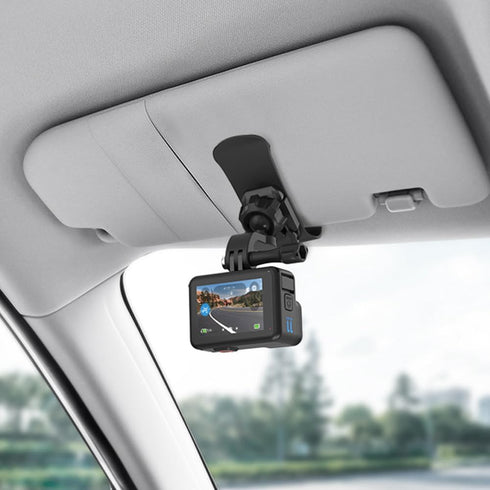 SUREWO Car Sun Visor Mount, Quick Clip with Universal Ball J Hook for GoPro Hero, DJI Osmo Action