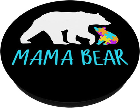 Autism Mama Bear - Cute Autism Mom PopSockets Swappable PopGrip