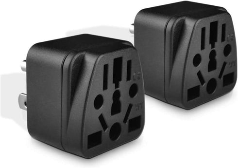 2-Pack ALINNA US Travel Plug Adapter, EU to US Plug Converter, Universal EU UK AU CN JP to USA (Type B)
