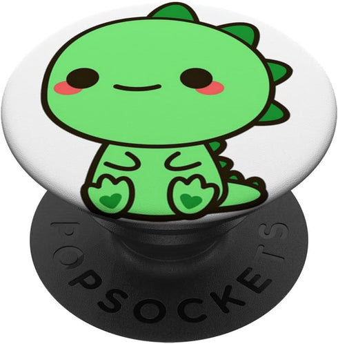 Kawaii Green Dino Cute Baby Dinosaur PopSockets Standard Grip
