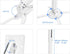 suptek White Projector Ceiling Mount Bracket, Adjustable for Flat or Sloped Ceilings, Fits LCD/DLP Projectors