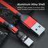 Magnetic Charging Cable 2-Pack 540° Rotating Magnetic Phone Charger Cable with LED Light for Micro USB, USB C -