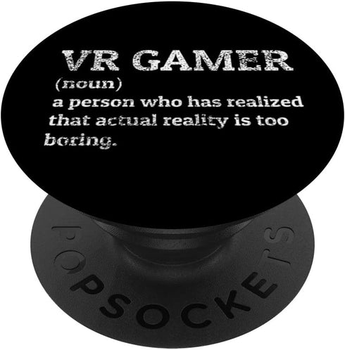 VR Gamer Definition Vintage | Virtual Reality Games VR Gaming | PopSockets Swappable PopGrip
