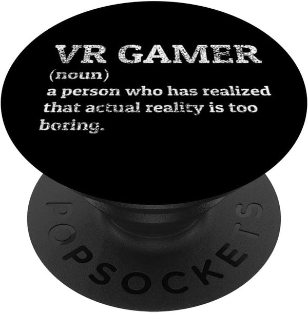 VR Gamer Definition Vintage | Virtual Reality Games VR Gaming | PopSockets Swappable PopGrip