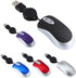 UKCOCO Mini USB Wired Mouse, Retractable Cable Optical Compact Travel Mute Mice for PC Desktop Notebook (Red)