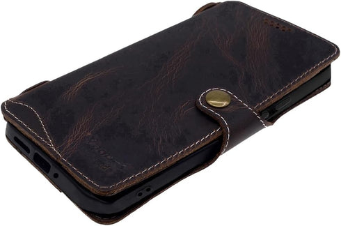 Yogurt 9 9 Case for Google Pixel Pro XL, Genuine Leather Wallet Cover for Pixel Pro XL, Handmade Oil Leather