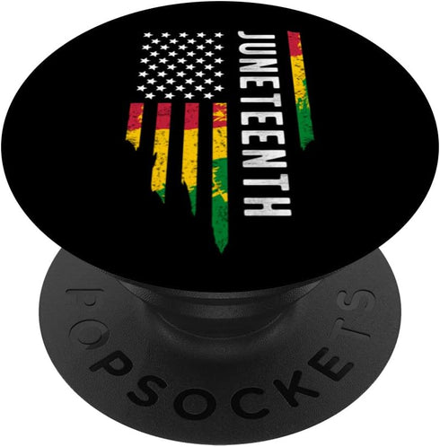 PopSockets Swappable PopGrip - June 19th History of African Us American Flag Juneteenth