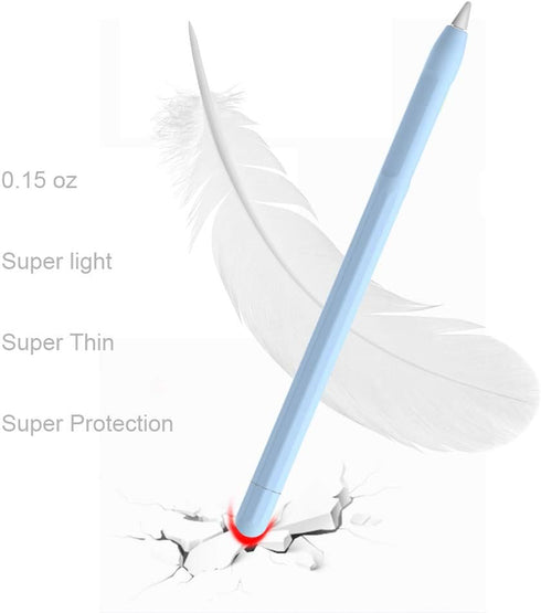 YINVA Case for Apple Pencil 1st Generation - Grip, Accessories Holder, Cover Sleeve with Protective Nib Cover (Blue)