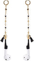 Earphone Anti Lost Earring Clip 1 Pair, Creative Heart-Shaped Tassel Earrings with Black Clip for AirPods