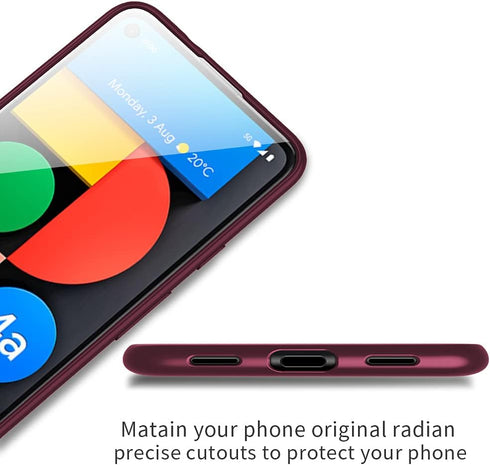 X-level Google Pixel 4a 5G Case, Thin Ultra Slim Fit Mobile Phone Case, Soft Flexible TPU, Light Coating Grip - Wine Red