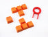Honbay 9 Pack of Orange PBT Backlit Keycaps for Mechanical Keyboards with Red Puller