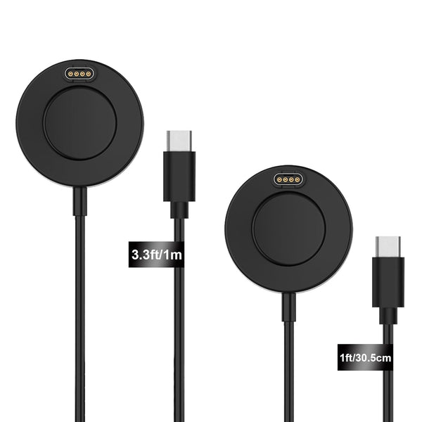 COSOOS 2-Pack USB-C Charging Cables for Garmin, 1m Long & 30cm Short Charging Dock for Fenix 7 6 5, Vivoactive 5 4 3