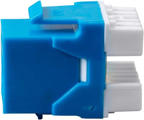 Monoprice Cat6 RJ-45 180-Degree Punch Down Keystone, Dual IDC for 22-24AWG Solid Wire, Blue