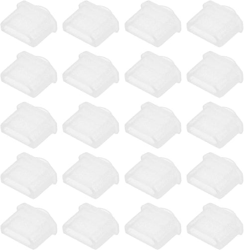 uxcell 20pcs Micro Silicone Protectors Male Port Anti Dust Cap Cover Clear