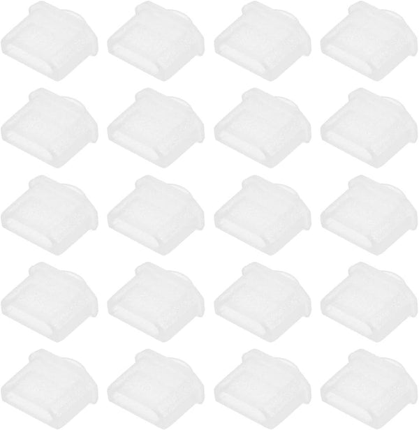 uxcell 20pcs Micro Silicone Protectors Male Port Anti Dust Cap Cover Clear