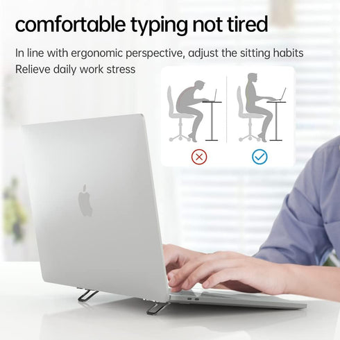 Keyboard Stand 2PCS, Portable Invisible Laptop Stand with 2 Adjustable Angles for Mini Aluminum Cooling Pad (Black)