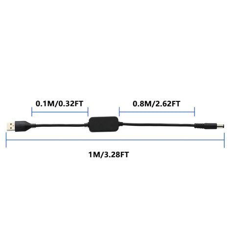 SinLoon 3.28ft USB 5V to DC 12V Converter - Step Up Voltage Converter Power Cable for Camera, Desk Lamp, Speakers