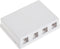 4 Port Keystone Jack Surface Mount Box, White, for Networking & Home Theatre