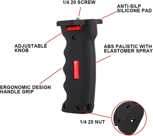 Poyinco Wide Platform Pistol Grip Camera Handle Stabilizers with 1/4" Screw for SLR DSLR Cameras