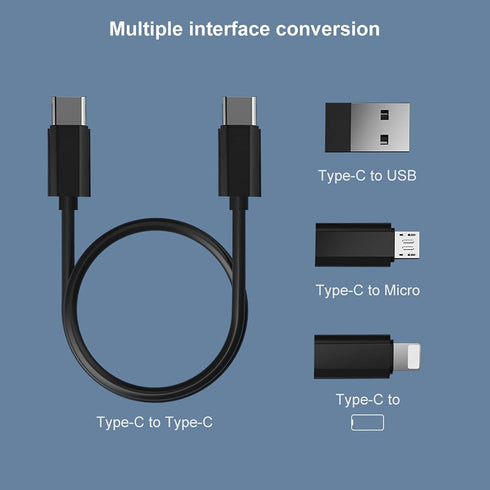 USB Adapter - Micro USB Charging Cable with USB C Lightning Adapter, Multi Charging Cable Storage Box with SIM Holder