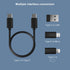 USB Adapter - Micro USB Charging Cable with USB C Lightning Adapter, Multi Charging Cable Storage Box with SIM Holder