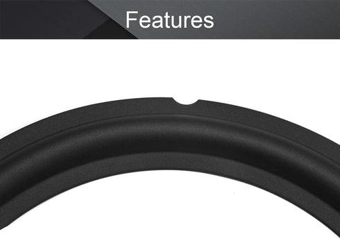 Fielect 10 Inch Black Notch Speaker Rubber Edge Surround Rings, 2pcs Replacement Parts for Speaker Repair or DIY