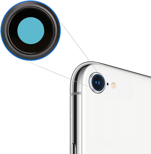 MMOBIEL Back Rear Camera Glass Lens Replacement for iPhone SE 2022 / SE 2020/8 Series, Includes Adhesive, Tweezer,
