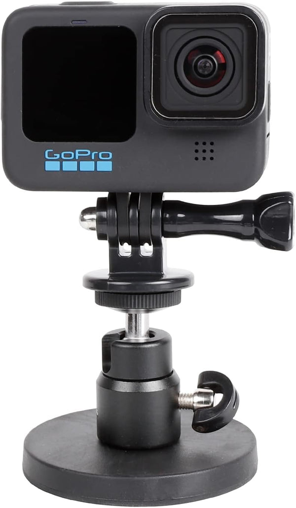PellKing Magnet Camera Mount for GoPro Insta360 Akaso DJI Action, with Rotation Ball Head and Strong Rubber Coating