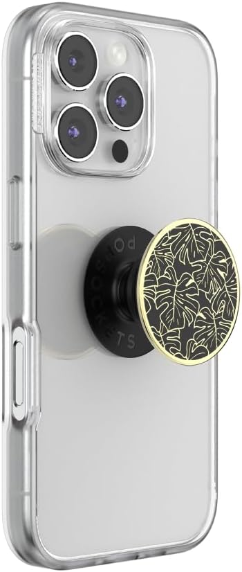 PopSockets Adhesive Phone Grip, Holder, Phone Stand, Flower - Enamel Monstera
