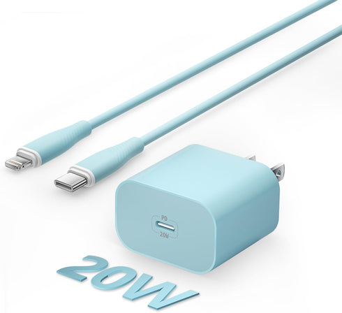 iPhone Charger 20W PD USB C Adapter and 6 FT USB C to Lightning Cable, Fast Charger Compatible with iPhone 14/13/12/11