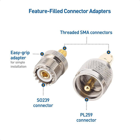 Cable Matters 4-Pack SMA to UHF Adapter Kit, UHF to SMA Connector Adapter Kit