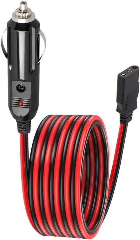WoTravelPaL CB Radio Power Cord with Cigarette Lighter Plug, 3-Pin 2-Wire Fused Cable,