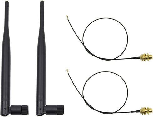 HIGHFINE 2 x 2.4GHz 6dBi Indoor Omni-Directional WiFi Antenna 802.11n/b/g RP-SMA Female Connector