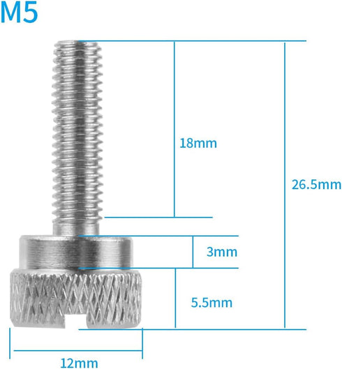 FEICHAO M5 Handle Thumb Screws Portable Mounting Adapter for GoPro Hero 9 Max 8 7 6 5 4 Action Cameras (1 Pair)