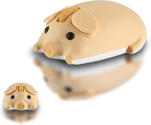 elec Space Cute Pig Design Wireless Mouse Dual Mode Bluetooth & USB Mouse, Silent