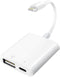 Lightning to USB Camera Adapter with Charging Port for iPhone, Portable USB 3.0 Female OTG Cable for iPad to Connect